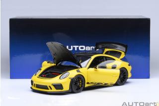 PORSCHE 911(991.2) GT3 RS WEISSACH PACKAGE 2017 (racing yellow) (COMPOSITE MODEL/FULL OPENINGS) MAGNESIUM FELGEN AUTOart 1:18