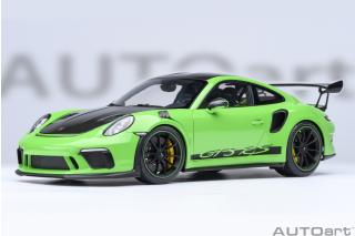 Porsche 911 (991) GT3 RS 2017 Weissach Package (lizard green) (composite model/full openings) with Weissach package, Lightweight forced alloy wheels Satin Black  AUTOart 1:18