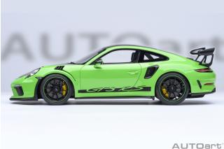 Porsche 911 (991) GT3 RS 2017 Weissach Package (lizard green) (composite model/full openings) with Weissach package, Lightweight forced alloy wheels Satin Black  AUTOart 1:18
