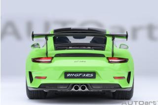 Porsche 911 (991) GT3 RS 2017 Weissach Package (lizard green) (composite model/full openings) with Weissach package, Lightweight forced alloy wheels Satin Black  AUTOart 1:18