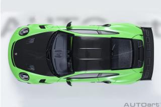 Porsche 911 (991) GT3 RS 2017 Weissach Package (lizard green) (composite model/full openings) with Weissach package, Lightweight forced alloy wheels Satin Black  AUTOart 1:18