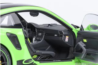 Porsche 911 (991) GT3 RS 2017 Weissach Package (lizard green) (composite model/full openings) with Weissach package, Lightweight forced alloy wheels Satin Black  AUTOart 1:18