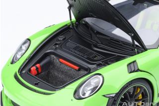 Porsche 911 (991) GT3 RS 2017 Weissach Package (lizard green) (composite model/full openings) with Weissach package, Lightweight forced alloy wheels Satin Black  AUTOart 1:18