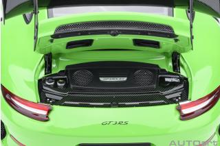 Porsche 911 (991) GT3 RS 2017 Weissach Package (lizard green) (composite model/full openings) with Weissach package, Lightweight forced alloy wheels Satin Black  AUTOart 1:18