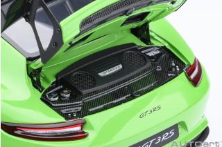 Porsche 911 (991) GT3 RS 2017 Weissach Package (lizard green) (composite model/full openings) with Weissach package, Lightweight forced alloy wheels Satin Black  AUTOart 1:18