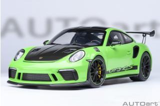Porsche 911 (991) GT3 RS 2017 Weissach Package (lizard green) (composite model/full openings) with Weissach package, Lightweight forced alloy wheels Satin Black  AUTOart 1:18
