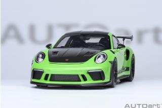 Porsche 911 (991) GT3 RS 2017 Weissach Package (lizard green) (composite model/full openings) with Weissach package, Lightweight forced alloy wheels Satin Black  AUTOart 1:18