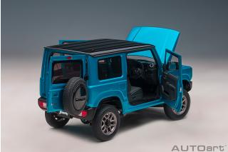 Suzuki Jimny 2018 (JB64)(660cc/RHD) (brisk blue metallic/bluish black pearl metallic roof) (composite model/full openings) AUTOart 1:18