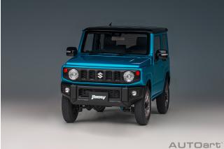 Suzuki Jimny 2018 (JB64)(660cc/RHD) (brisk blue metallic/bluish black pearl metallic roof) (composite model/full openings) AUTOart 1:18