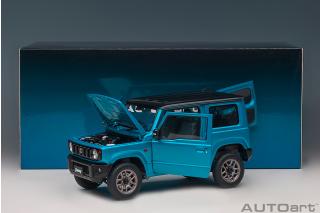 Suzuki Jimny 2018 (JB64)(660cc/RHD) (brisk blue metallic/bluish black pearl metallic roof) (composite model/full openings) AUTOart 1:18