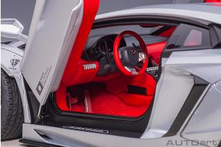 Wiederauflage: Liberty Walk LB-Works Lamborghini Aventador Limited Edition (matt metallic silver) (composite model/2 door openings) AUTOart 1:18 Composite