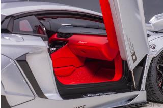 Wiederauflage: Liberty Walk LB-Works Lamborghini Aventador Limited Edition (matt metallic silver) (composite model/2 door openings) AUTOart 1:18 Composite