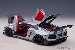 Wiederauflage: Liberty Walk LB-Works Lamborghini Aventador Limited Edition (matt metallic silver) (composite model/2 door openings) AUTOart 1:18 Composite