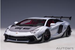Wiederauflage: Liberty Walk LB-Works Lamborghini Aventador Limited Edition (matt metallic silver) (composite model/2 door openings) AUTOart 1:18 Composite