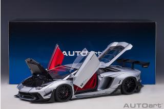Wiederauflage: Liberty Walk LB-Works Lamborghini Aventador Limited Edition (matt metallic silver) (composite model/2 door openings) AUTOart 1:18 Composite