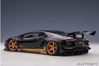 Wiederauflage: Liberty Walk LB-Works Lamborghini Aventador Limited Edition (glänzend schwarz/goldene Akzente) (composite model/full openings) AUTOart 1:18
