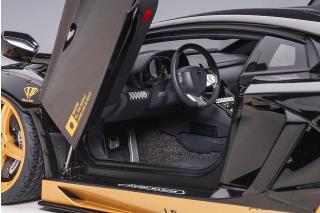 Wiederauflage: Liberty Walk LB-Works Lamborghini Aventador Limited Edition (glänzend schwarz/goldene Akzente) (composite model/full openings) AUTOart 1:18