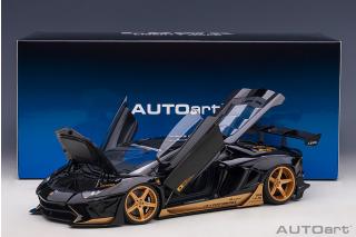 Wiederauflage: Liberty Walk LB-Works Lamborghini Aventador Limited Edition (glänzend schwarz/goldene Akzente) (composite model/full openings) AUTOart 1:18
