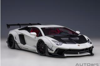 LIBERTY WALK LB WORKS LAMBORGHINI AVENTADOR LIMITED EDITION (METALLIC WHITE/CARBON BONNET) AUTOart 1:18