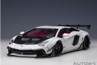 LIBERTY WALK LB WORKS LAMBORGHINI AVENTADOR LIMITED EDITION (METALLIC WHITE/CARBON BONNET) AUTOart 1:18