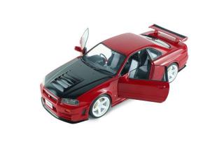 NISSAN SKYLINE GT-R (BNR34) WITH NISMO PARTS RED 1999 S1804313 Solido 1:18 Metallmodell