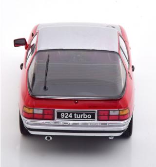 Porsche 924 Turbo 1986 silber/rot KK-Scale 1:18 Metallmodell (Türen, Motorhaube... nicht zu öffnen!)