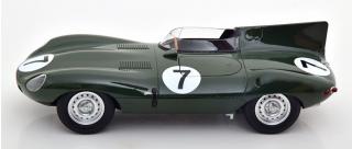 Jaguar D-Type Longnose No.7, 24h Le Mans 1955 Rolt Hamilton mit abnhembarer Haube auf der Beifahrerseite CMR 1:18 Metallmodell (Motorhaube... nicht zu öffnen!)