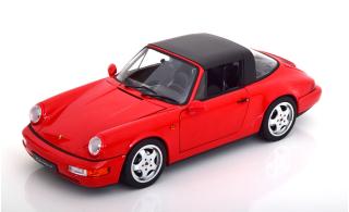 Porsche 911 (964) Carrera 4 Targa 1990 rot Limited Edition 1000 pcs.  Norev 1:18 Metallmodell 2 Türen, Motorhaube und Kofferraum zu öffnen!