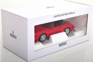 Porsche 911 (964) Carrera 4 Targa 1990 rot Limited Edition 1000 pcs.  Norev 1:18 Metallmodell 2 Türen, Motorhaube und Kofferraum zu öffnen!