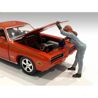 Retro Female Mechanic - II Auto nicht enthalten American Diorama 1:18