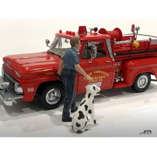 Figur Firefighters - Fire Dog Training American Diorama 1:18 (Auto nicht enthalten!)