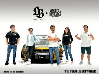 Figuren Set \"Team Liberty Walk\"  mit 5 Figuren American Diorama 1:18 (Auto nicht enthalten!)