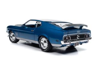 Ford Mustang Mach 1 1971 MCACN - Code-6 Silver Blue Metallic Auto World 1:18