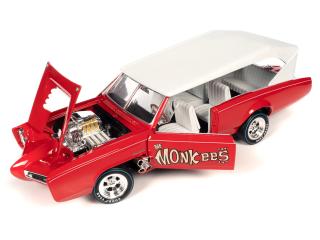 Monkeemobile - Red with White Top and Monkees logo on the doors Auto World 1:18