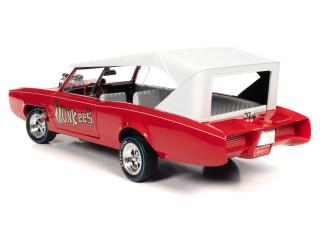 Monkeemobile - Red with White Top and Monkees logo on the doors Auto World 1:18