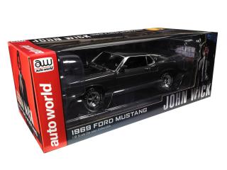 Ford Mustang 1969 Mach I - John Wick  - Hitman Gray Metallic with Flat Black stripes Auto World 1:18