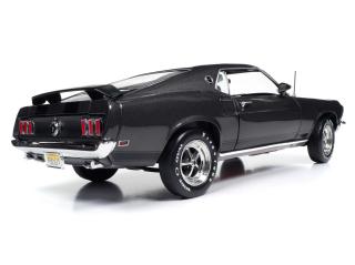 Ford Mustang 1969 Mach I - John Wick  - Hitman Gray Metallic with Flat Black stripes Auto World 1:18