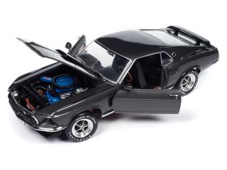 Ford Mustang 1969 Mach I - John Wick  - Hitman Gray Metallic with Flat Black stripes Auto World 1:18