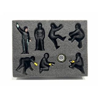 F1 Pit Crew Figure - Set Team Black (Set 3, Final set) American Diorama 1:18 (Auto nicht enthalten!)