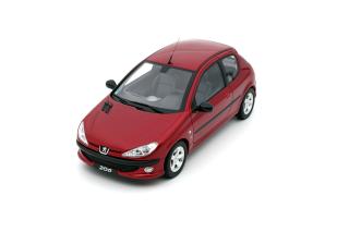 Peugeot 206 S16 1999 rot Rouge Lucifer EKQ OttO mobile 1:18 Resinemodell (Türen, Motorhaube... nicht zu öffnen!)