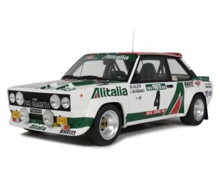 FIAT 131 ABARTH WHITE M.ALEN RALLYE PORTUGAL 1978 #4 Markku Alén OttO mobile 1:12 Resinemodell (Türen, Motorhaube... nicht zu öffnen!)