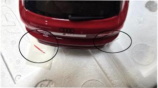 Mehrere Mängel! AUDI RS 3 SPORTBACK - RED GT Spirit 1:18 Resinemodell (Türen, Motorhaube... nicht zu öffnen!)