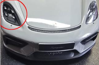 1 Scheinwerferglas fehlt! PORSCHE SPYDER (718) CRAYON GREY GT Spirit 1:18 Resinemodell (Türen, Motorhaube... nicht zu öffnen!)