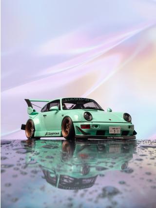 RWB KASHIWA BLUE 2022 Porsche 911 GT Spirit 1:18 Resinemodell (Türen, Motorhaube... nicht zu öffnen!)