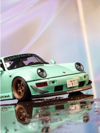 RWB KASHIWA BLUE 2022 Porsche 911 GT Spirit 1:18 Resinemodell (Türen, Motorhaube... nicht zu öffnen!)