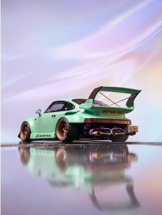RWB KASHIWA BLUE 2022 Porsche 911 GT Spirit 1:18 Resinemodell (Türen, Motorhaube... nicht zu öffnen!)