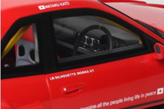 NISSAN SKYLINE R34 GT- R LB SUPER SILHOUETTE RED  2020 GT Spirit 1:18 Resinemodell (Türen, Motorhaube... nicht zu öffnen!)