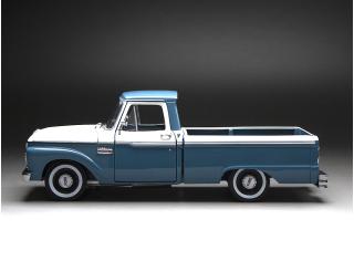 Ford F-100 1965 Custom Cab Pickup – Marlin Blue/White SunStar Metallmodell 1:18