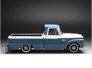 Ford F-100 1965 Custom Cab Pickup – Marlin Blue/White SunStar Metallmodell 1:18