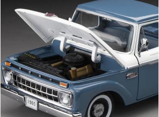 Ford F-100 1965 Custom Cab Pickup – Marlin Blue/White SunStar Metallmodell 1:18